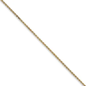 0.8mm 14k Yellow Gold Diamond Cut Round Wheat Chain Necklace