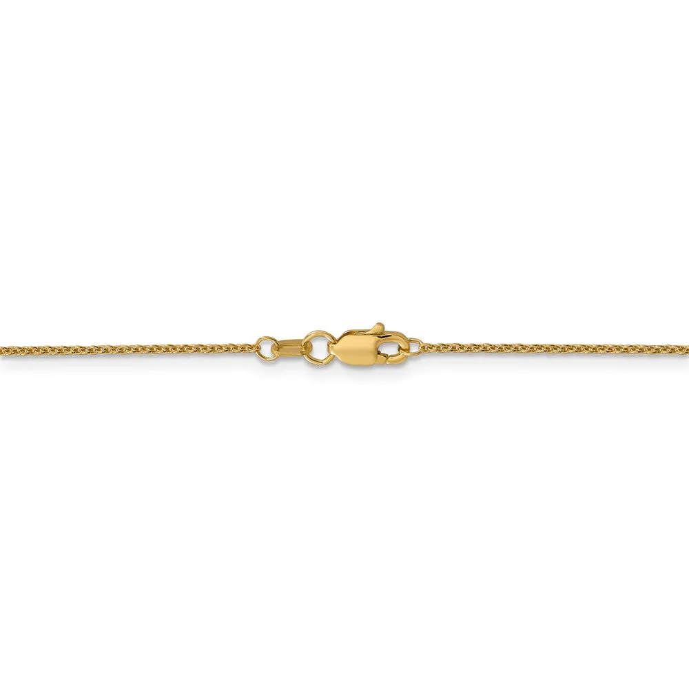 1.15mm 18k Yellow Gold Diamond Cut Cable Chain Necklace