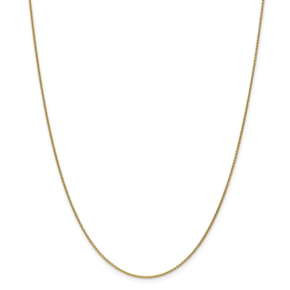 1.15mm 18k Yellow Gold Diamond Cut Cable Chain Necklace