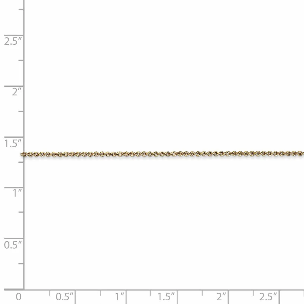 1.15mm 18k Yellow Gold Diamond Cut Cable Chain Necklace