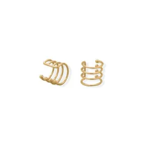 14 Karat Gold Plated Sterling Silver Four Row Ear Cuff