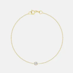 14K Gold Diamond Solitaire Bracelet