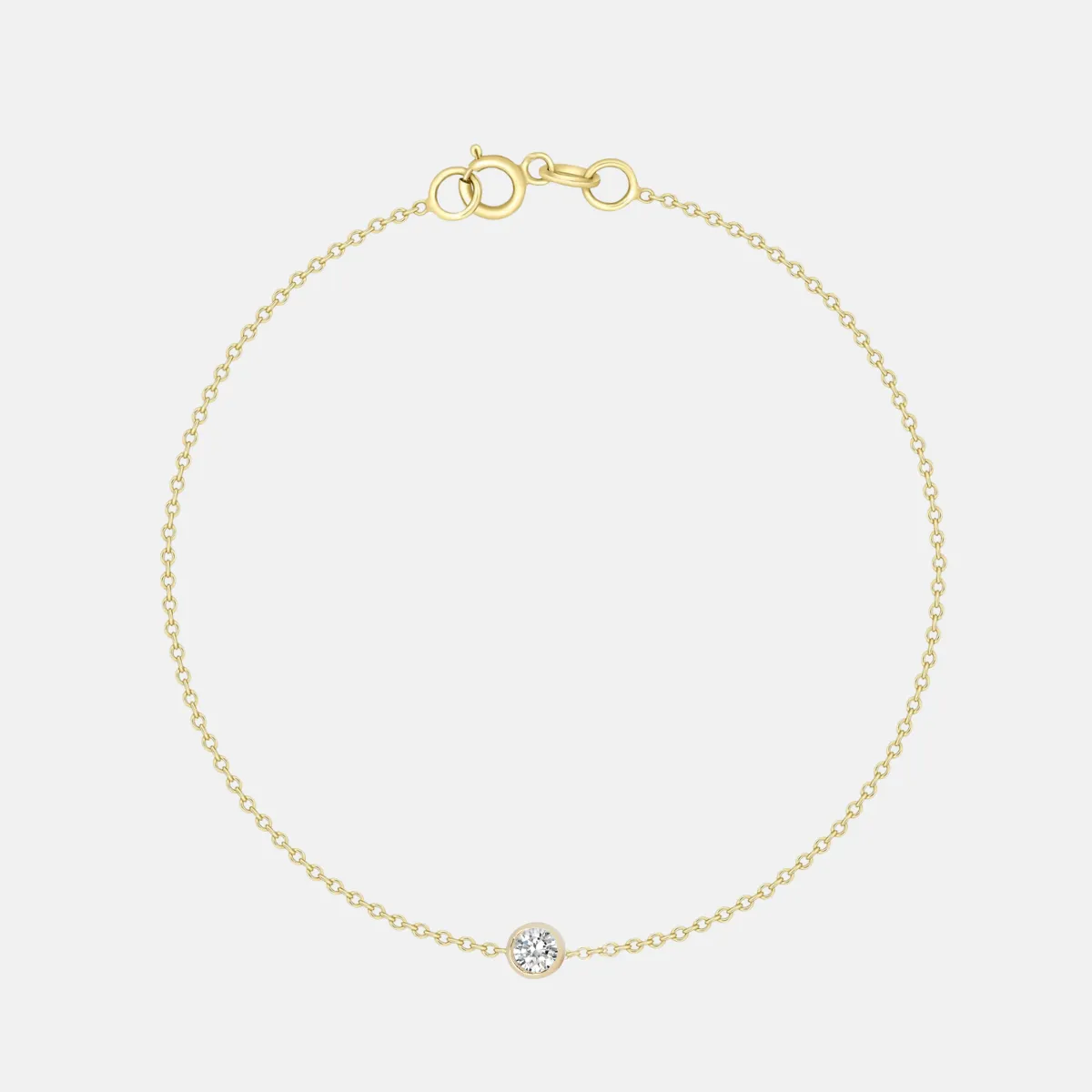 14K Gold Diamond Solitaire Bracelet