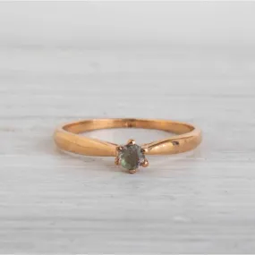 14K Rose Gold Round Brown Labradorite 3mm Ring