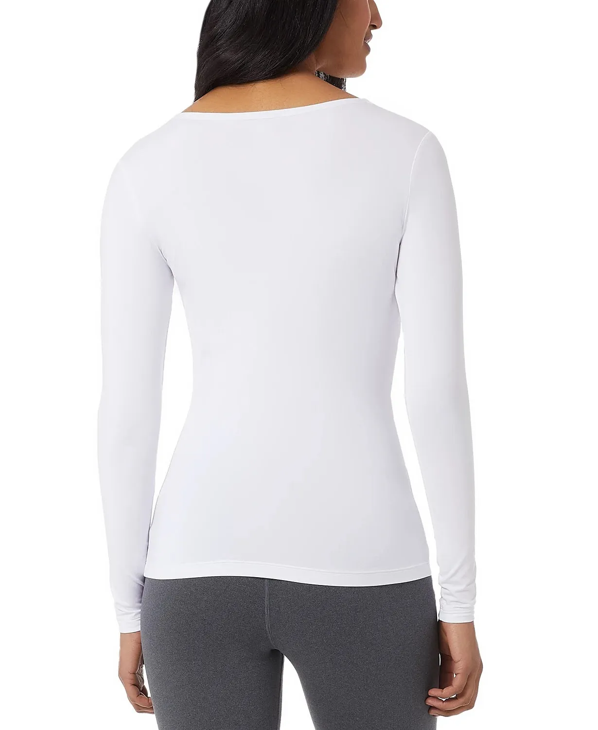 32 Degrees Women's Cozy Heat Scoop-Neck Top, White, XS