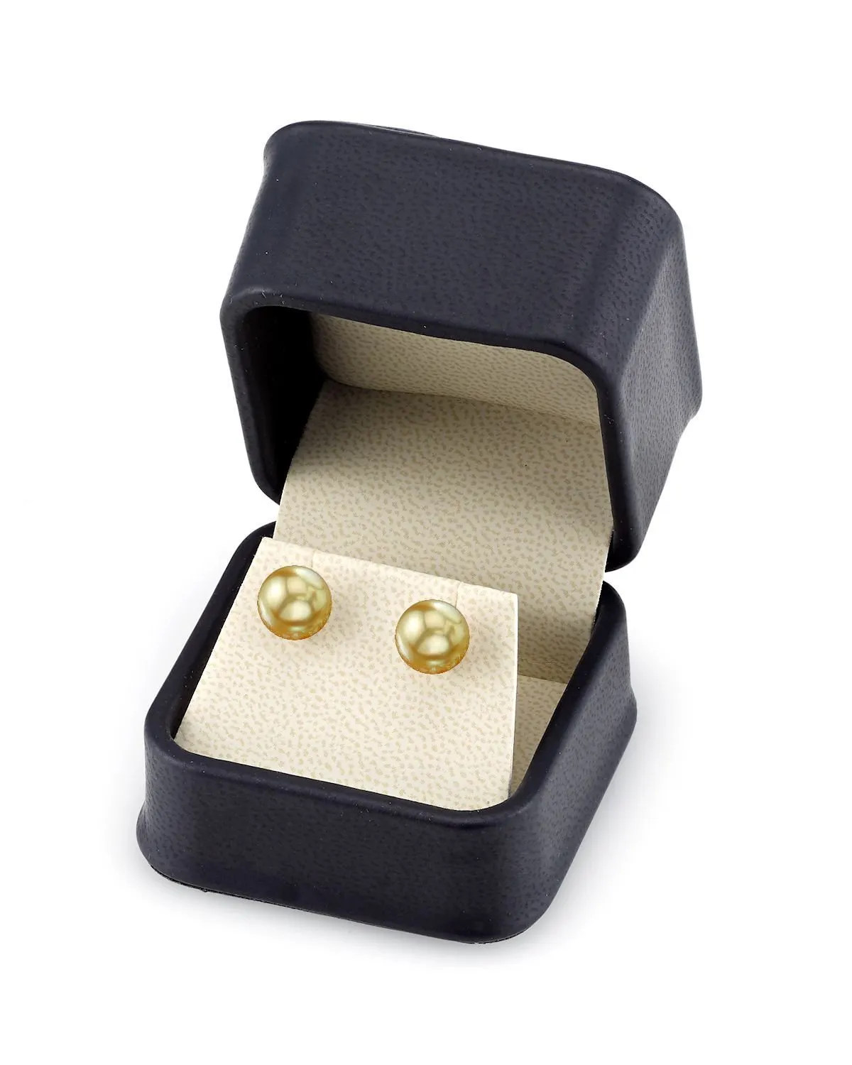 6mm Golden South Sea Round Pearl Stud Earrings