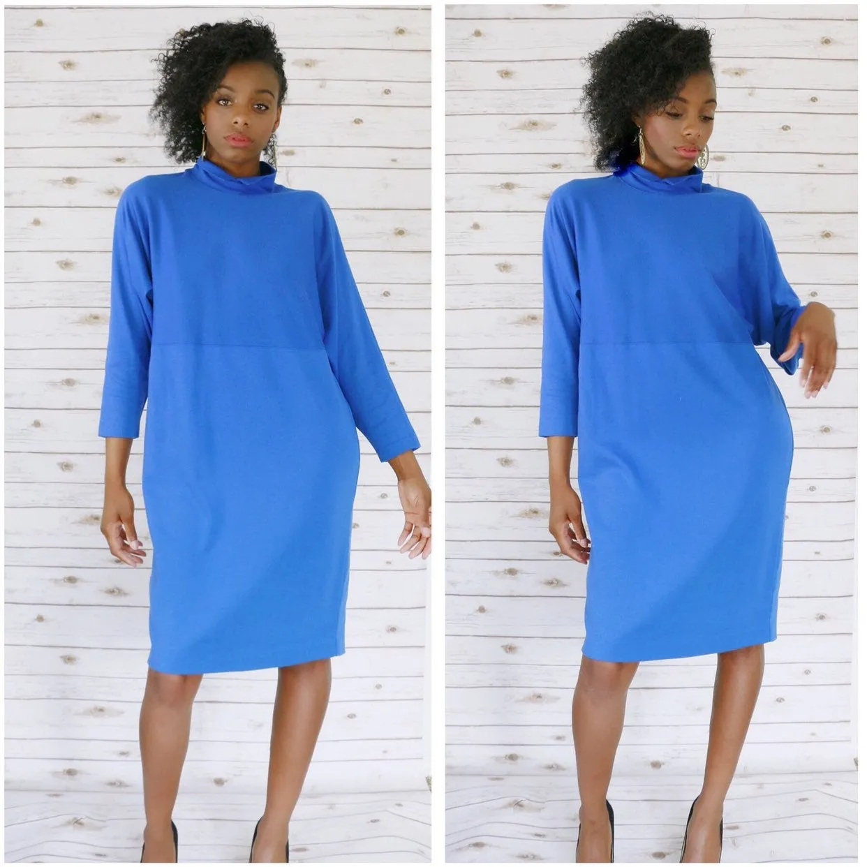 80s Blue Vintage Dress