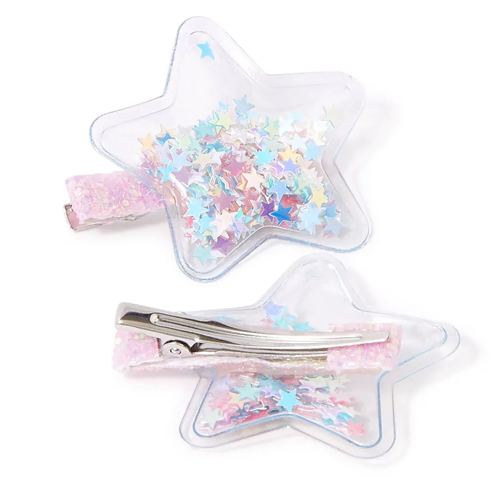 Accessorize London Girl's Multi Set Of 2 Shakey Star Salon Hair Clips