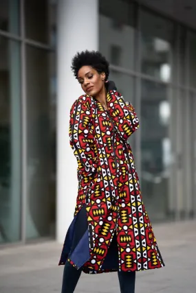 African Summer Coat in Electric Red