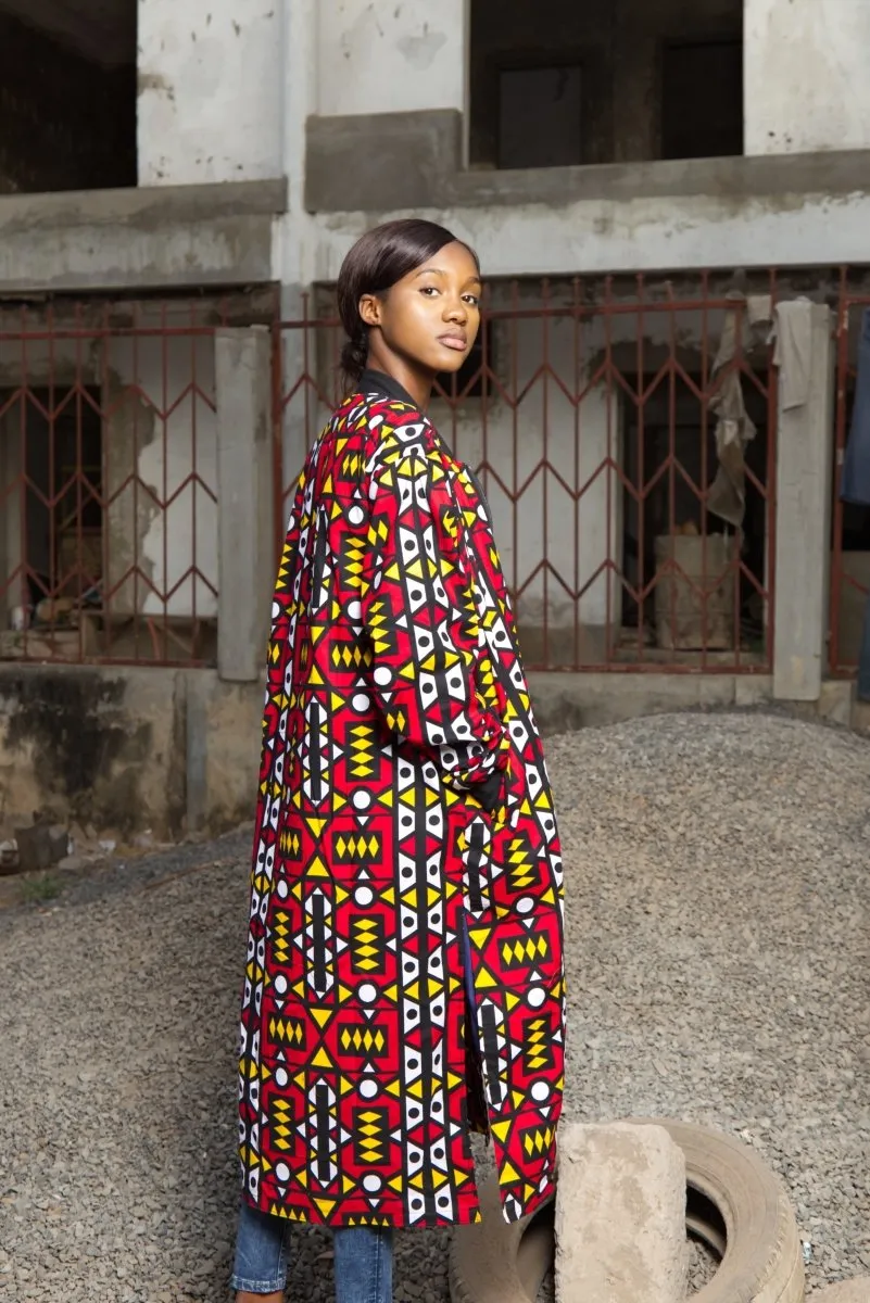 African Summer Coat in Electric Red