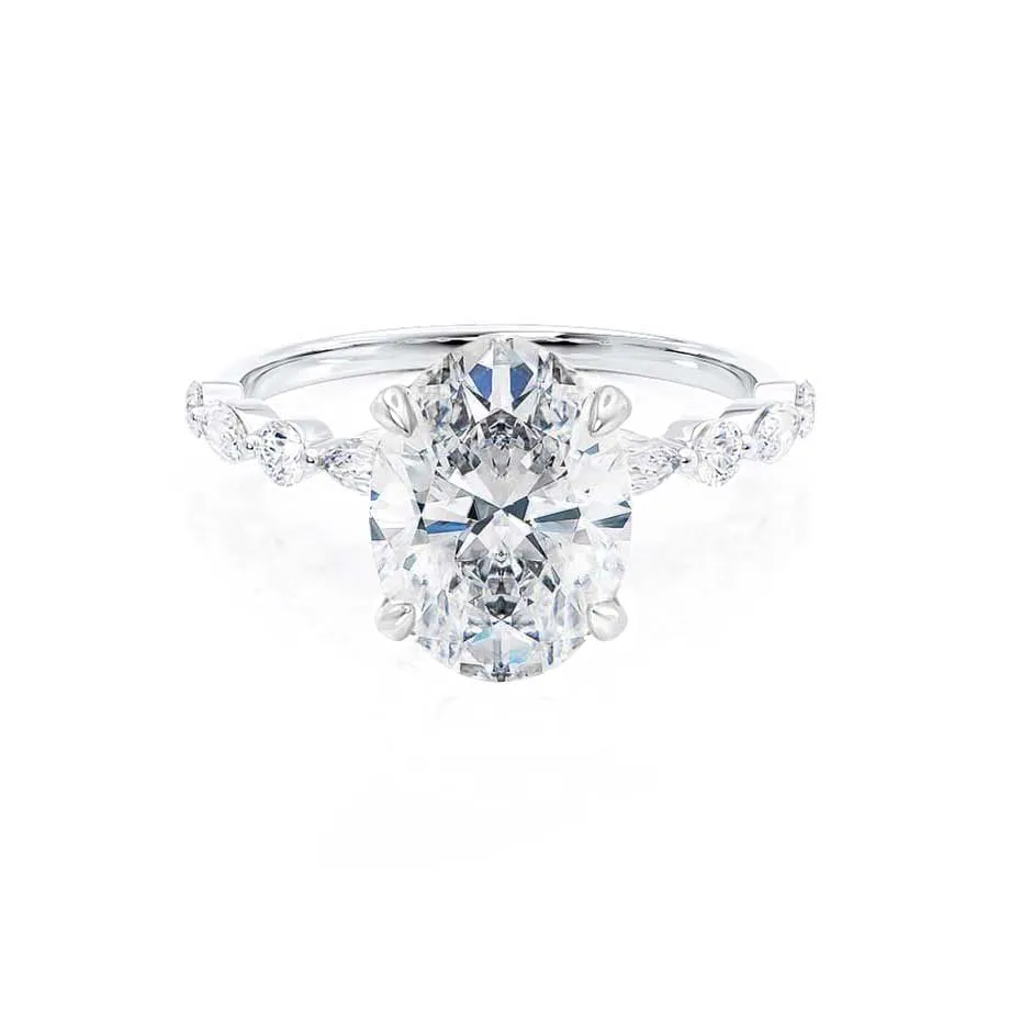 ALLURE - Oval Moissanite & Diamond Platinum Scatter Ring