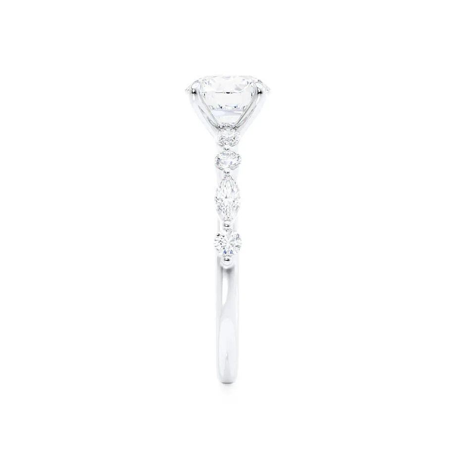 ALLURE - Oval Moissanite & Diamond Platinum Scatter Ring