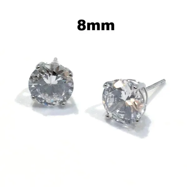 Amy Round SILVER Studs