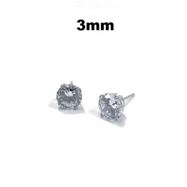 Amy Round SILVER Studs