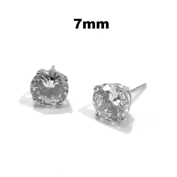 Amy Round SILVER Studs