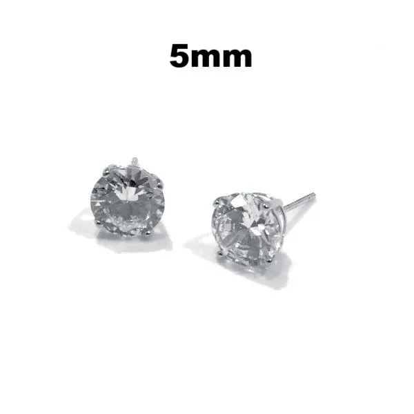 Amy Round SILVER Studs