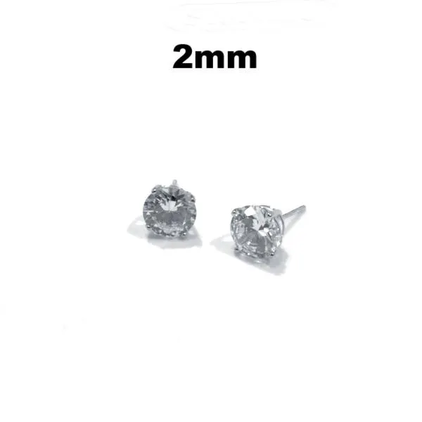 Amy Round SILVER Studs