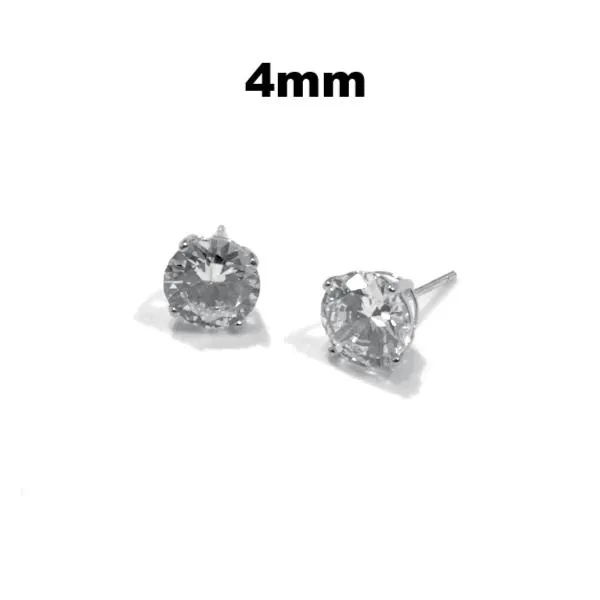 Amy Round SILVER Studs