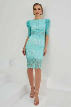 Angelino Mint Lace Lever Flane Word Dress