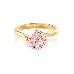 ANNORA - Chatham® Champagne Sapphire 18k Yellow Gold Twist Solitaire Ring