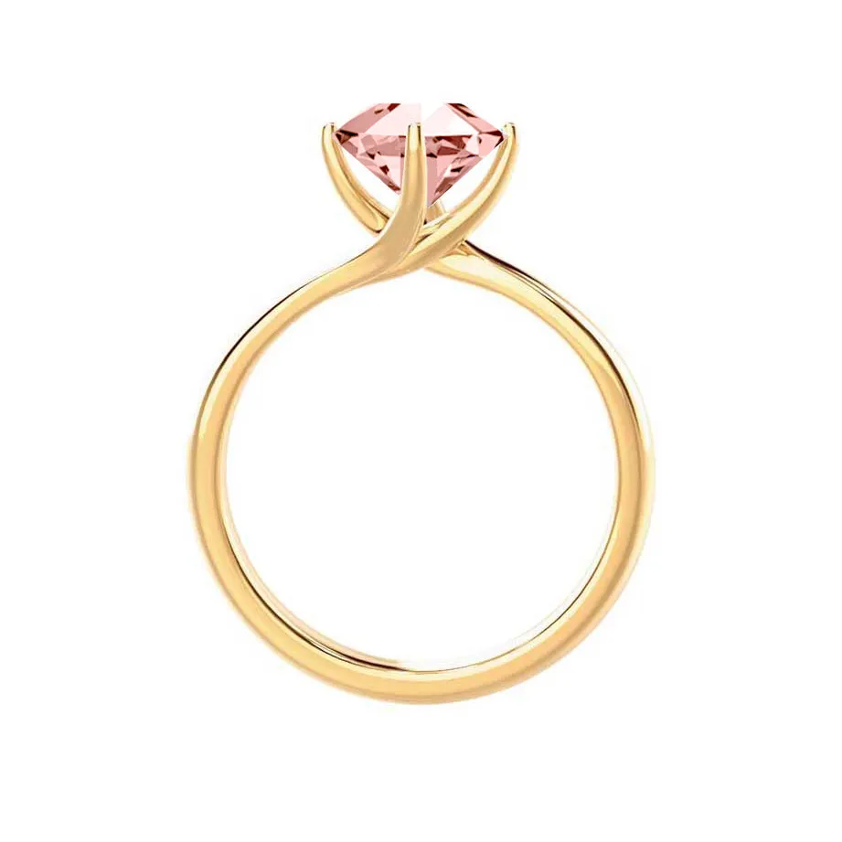 ANNORA - Chatham® Champagne Sapphire 18k Yellow Gold Twist Solitaire Ring