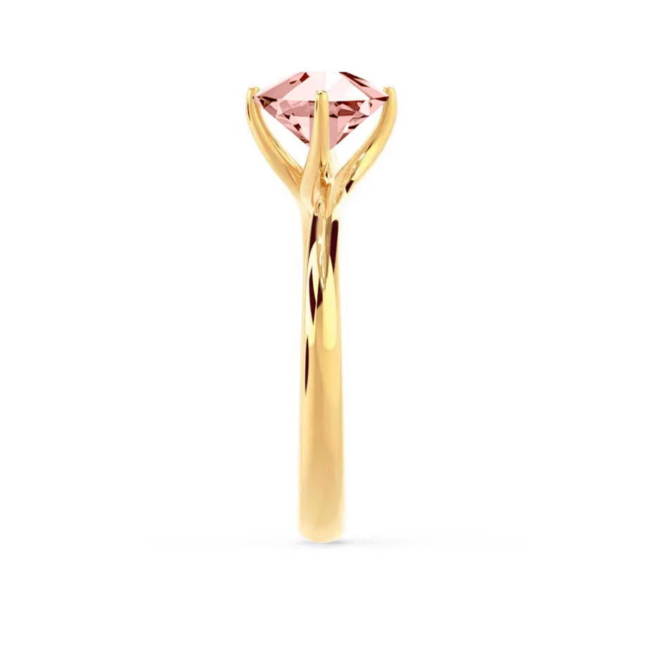 ANNORA - Chatham® Champagne Sapphire 18k Yellow Gold Twist Solitaire Ring