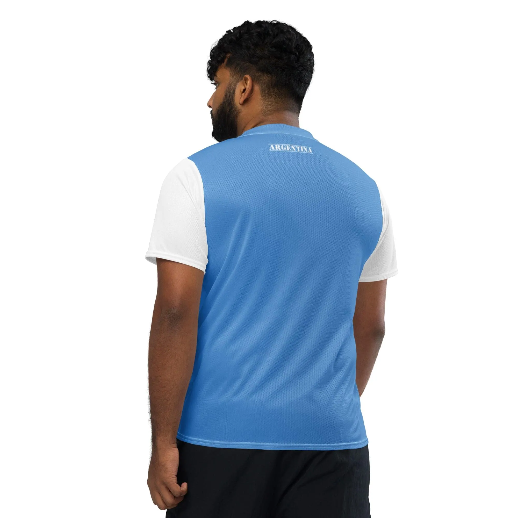 Argentina Flag Recycled Polyester Unisex Sports Jersey