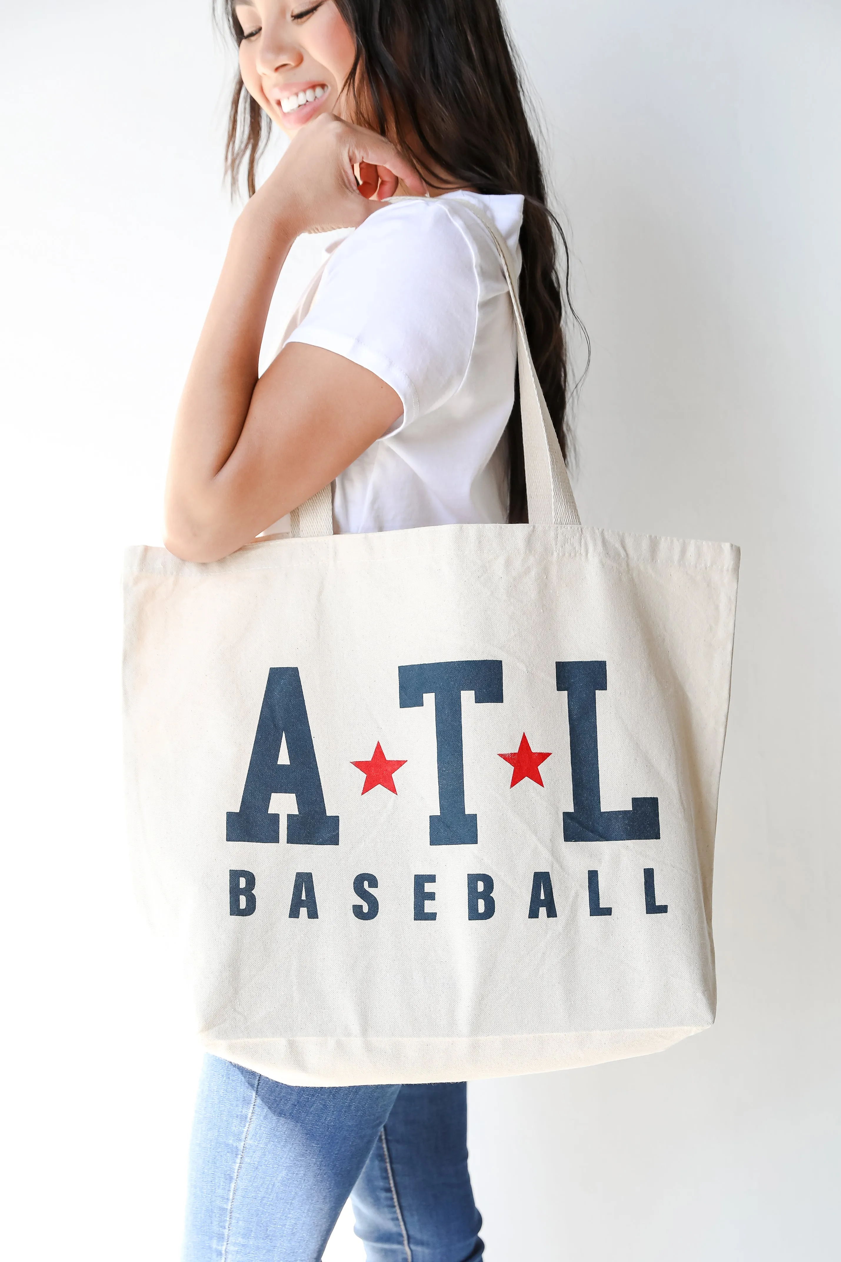 ATL Baseball Star Large Tote Bag