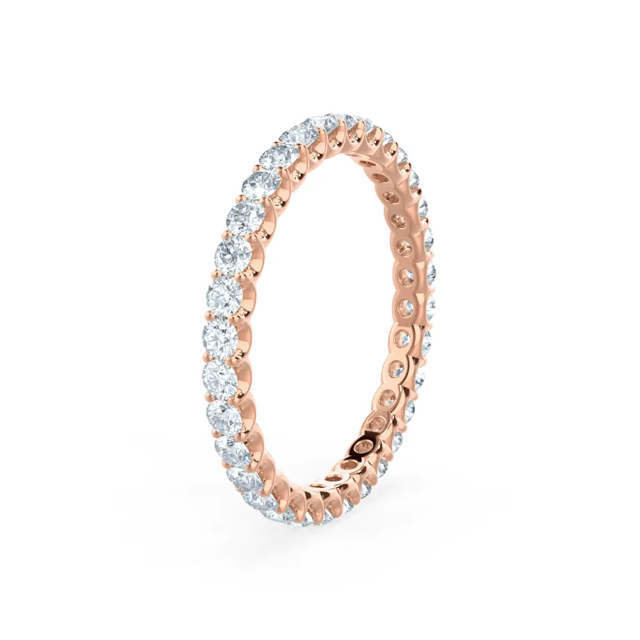 AURELIA - Round 18k Rose Gold Pavé Eternity Band