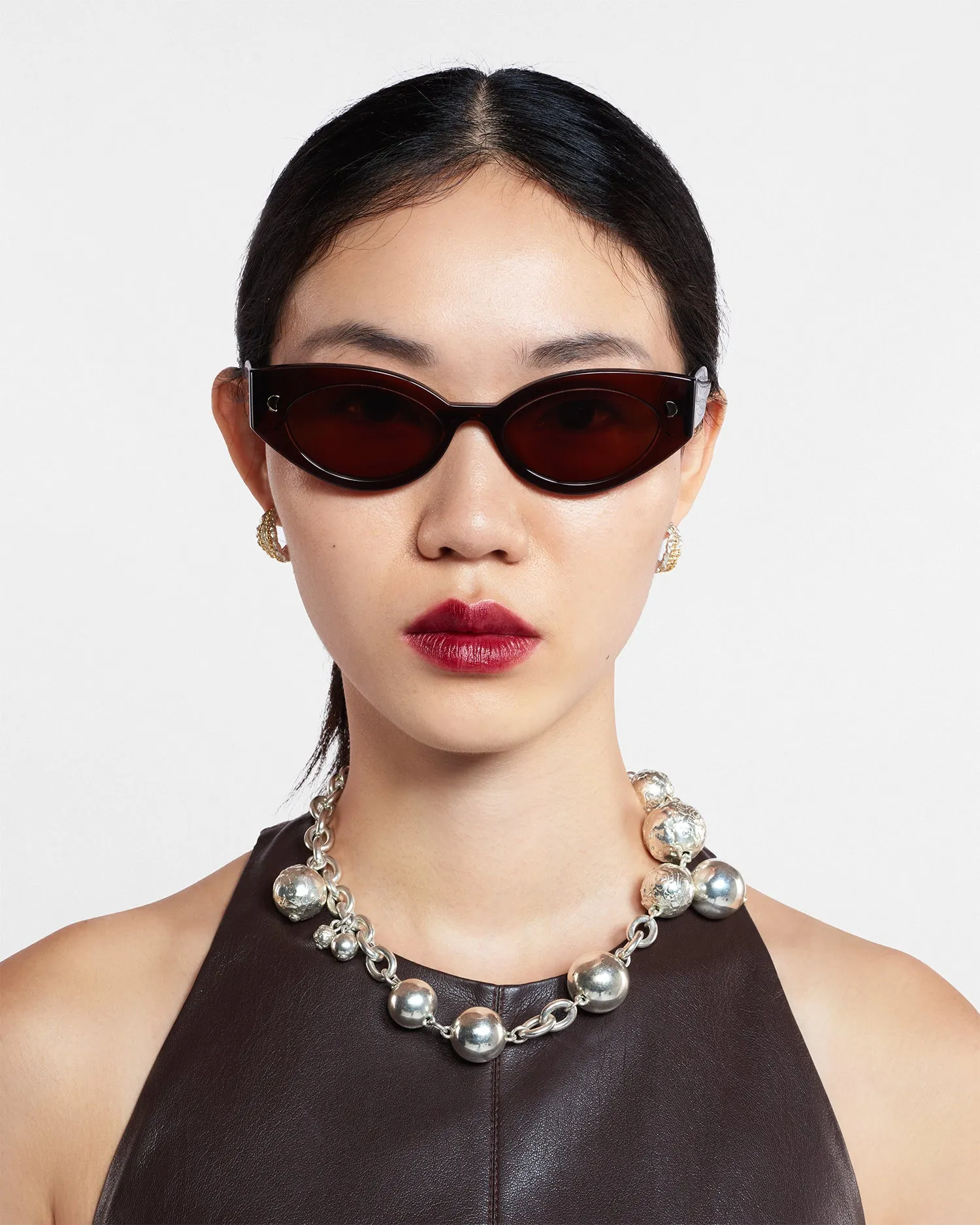 Azalea - Bio-Plastic Cat-Eye Sunglasses - Brown