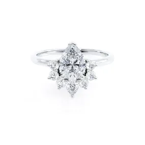 BALLET - Pear Moissanite & Diamond Half Halo Tiara Ring 950 Platinum