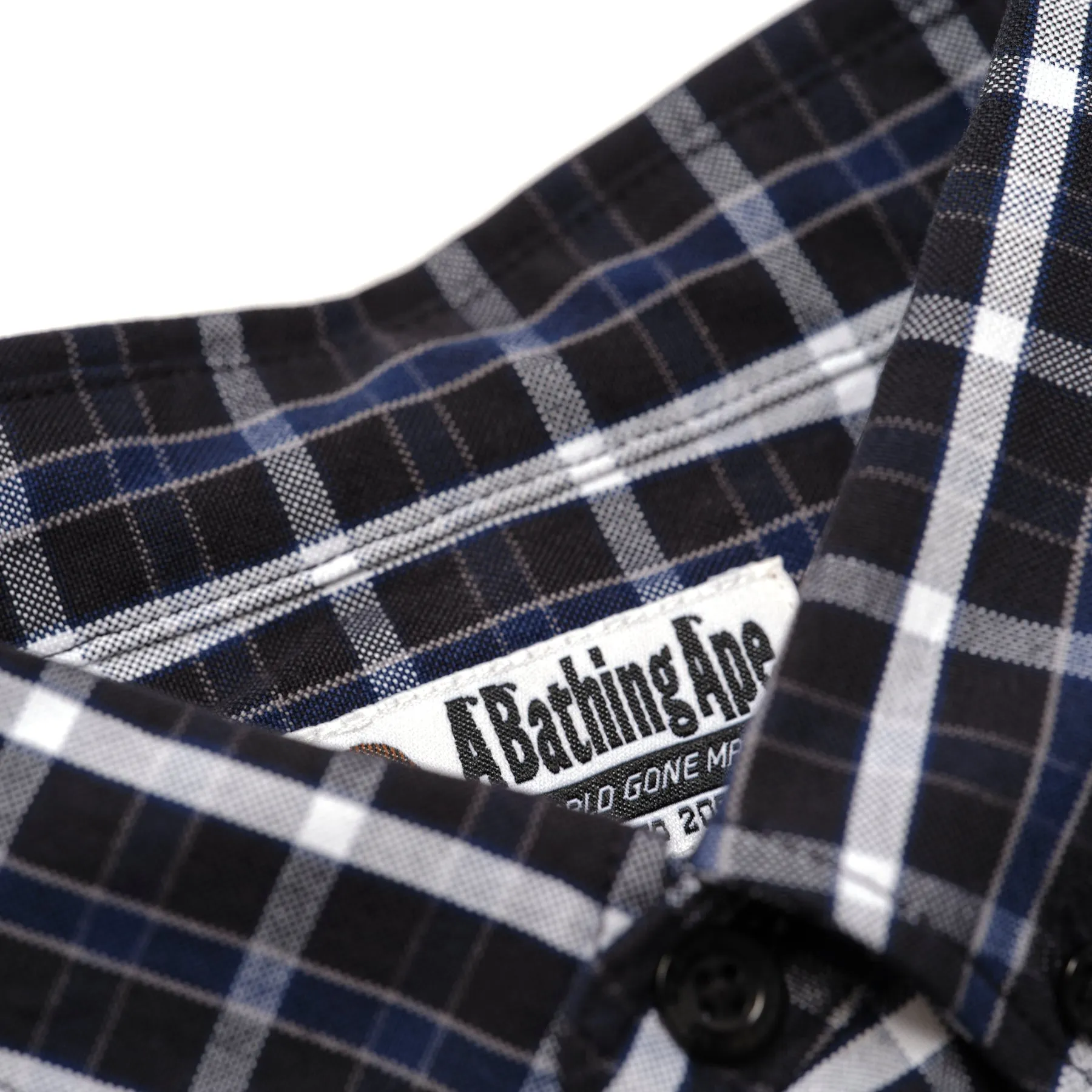 BAPE X CONCEPTS OXFORD CHECK BD SHIRT M (Black)