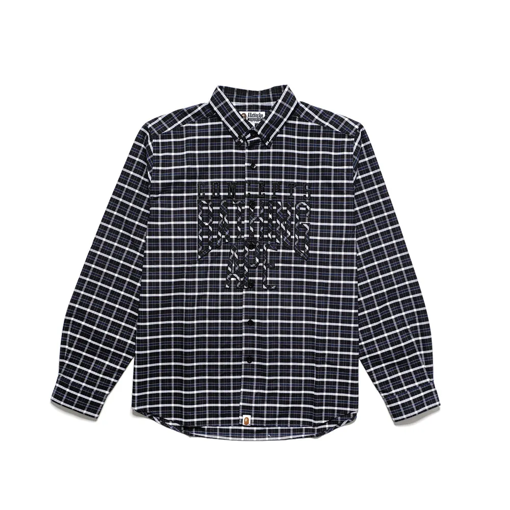 BAPE X CONCEPTS OXFORD CHECK BD SHIRT M (Black)