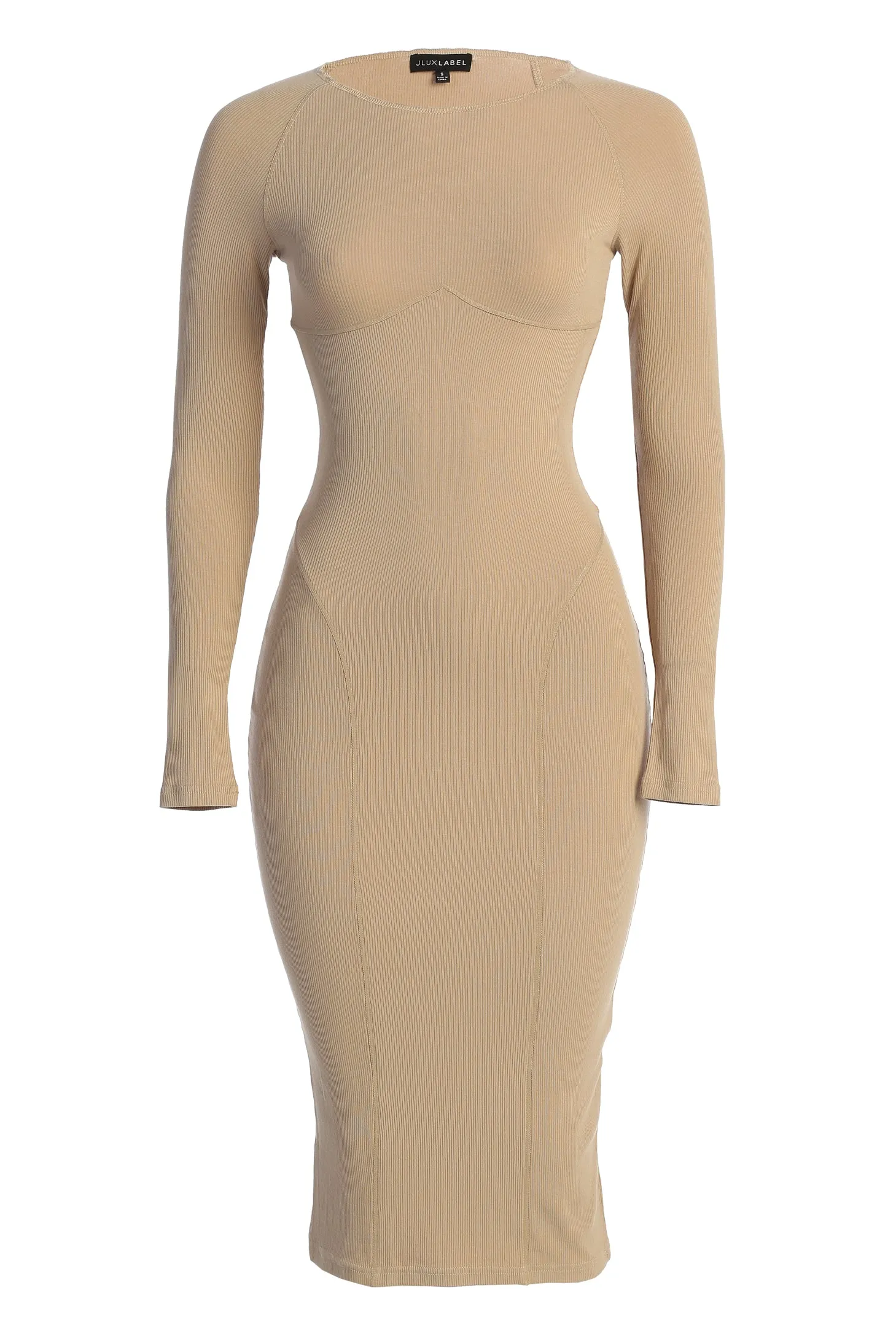 Beige High Expectations Midi Dress