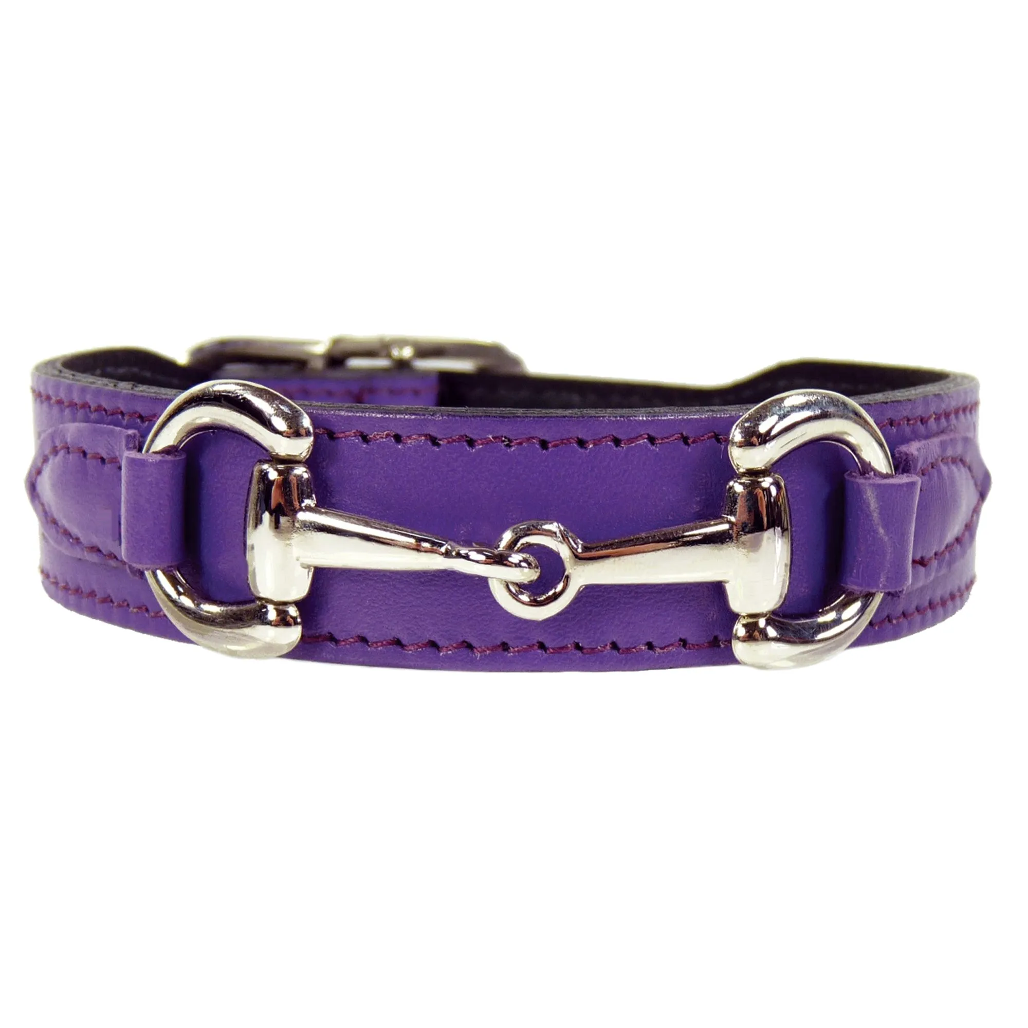 Belmont Dog Collar in Lavender & Nickel