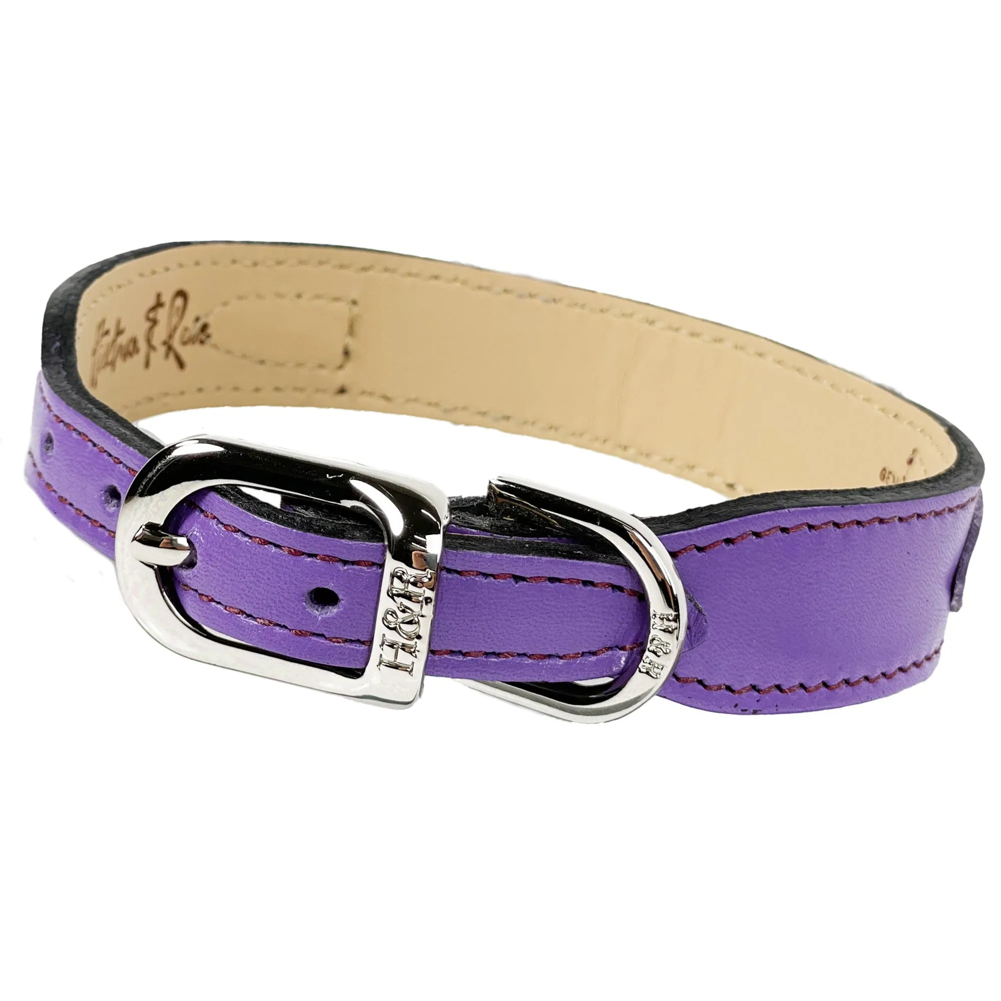 Belmont Dog Collar in Lavender & Nickel