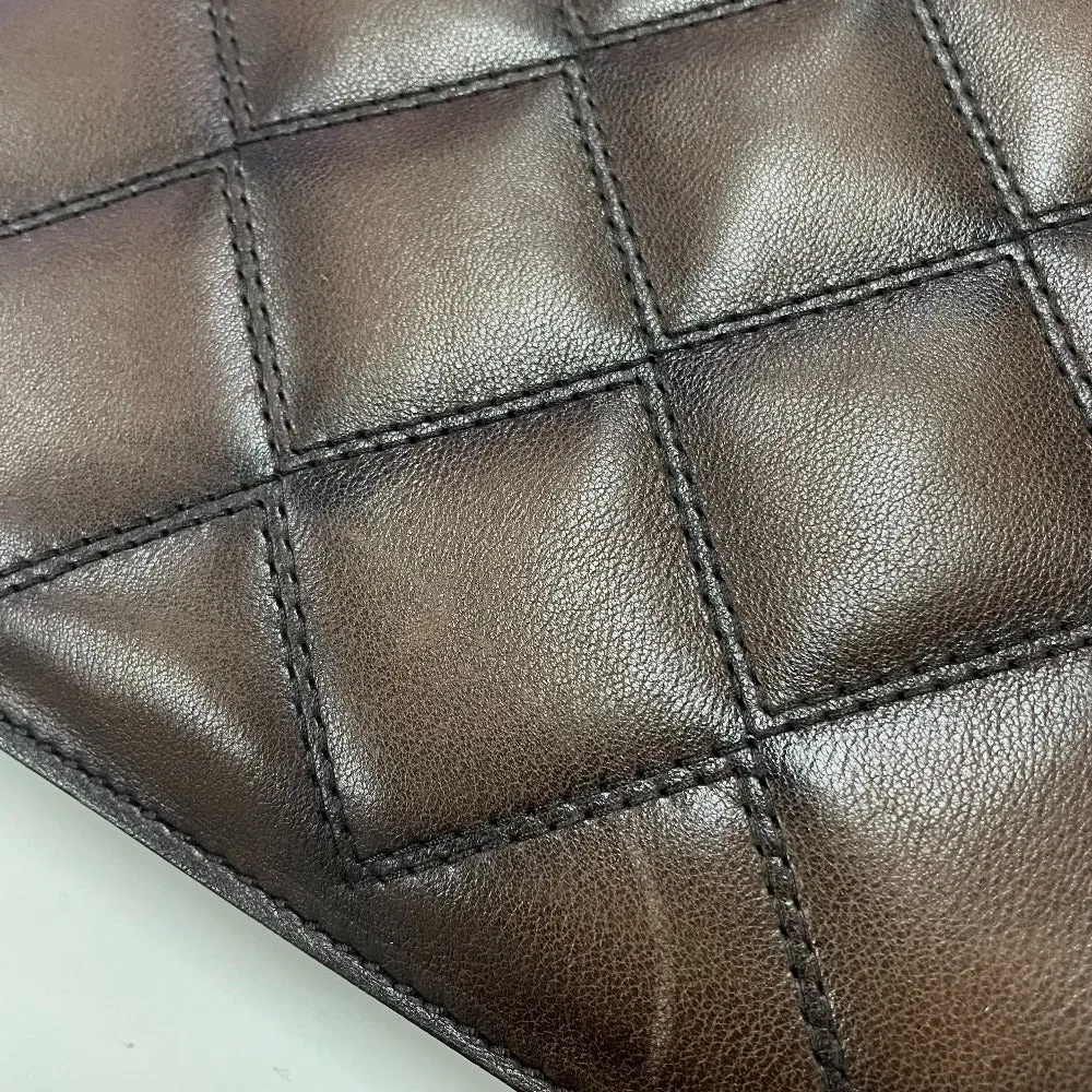 Berluti Clutch bag leather Dark brown Off the Road Nino Large NINO XL mens Used Authentic