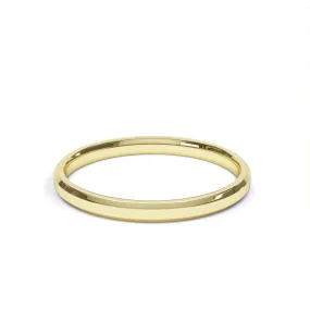 - Bevelled Edge Profile Plain Wedding Ring 9k Yellow Gold