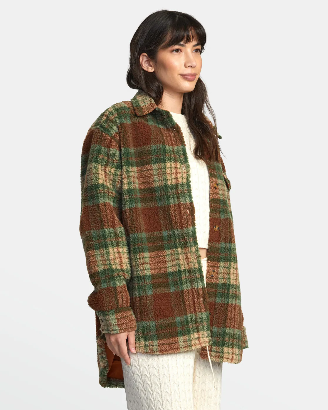 Birdie Shacket Flannel Jacket - Caramel