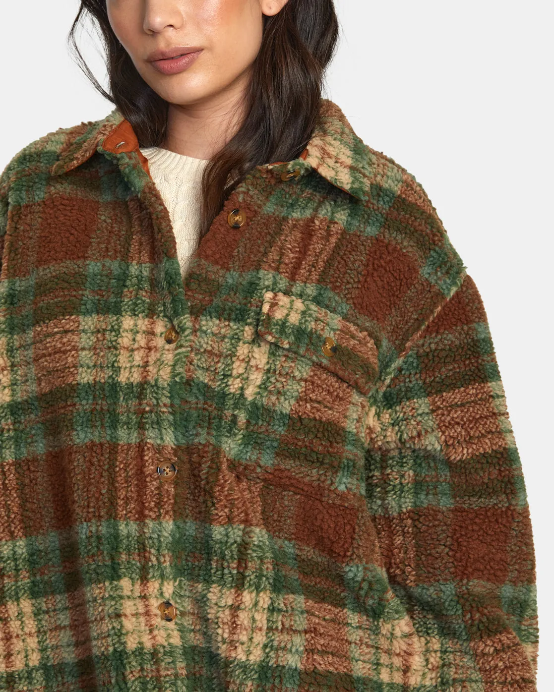 Birdie Shacket Flannel Jacket - Caramel