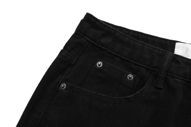 BLACK AIR Skull and Star Applique Jeans