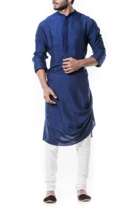 Blue Cowl Kurta Set