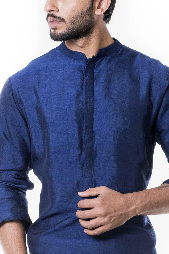 Blue Cowl Kurta Set