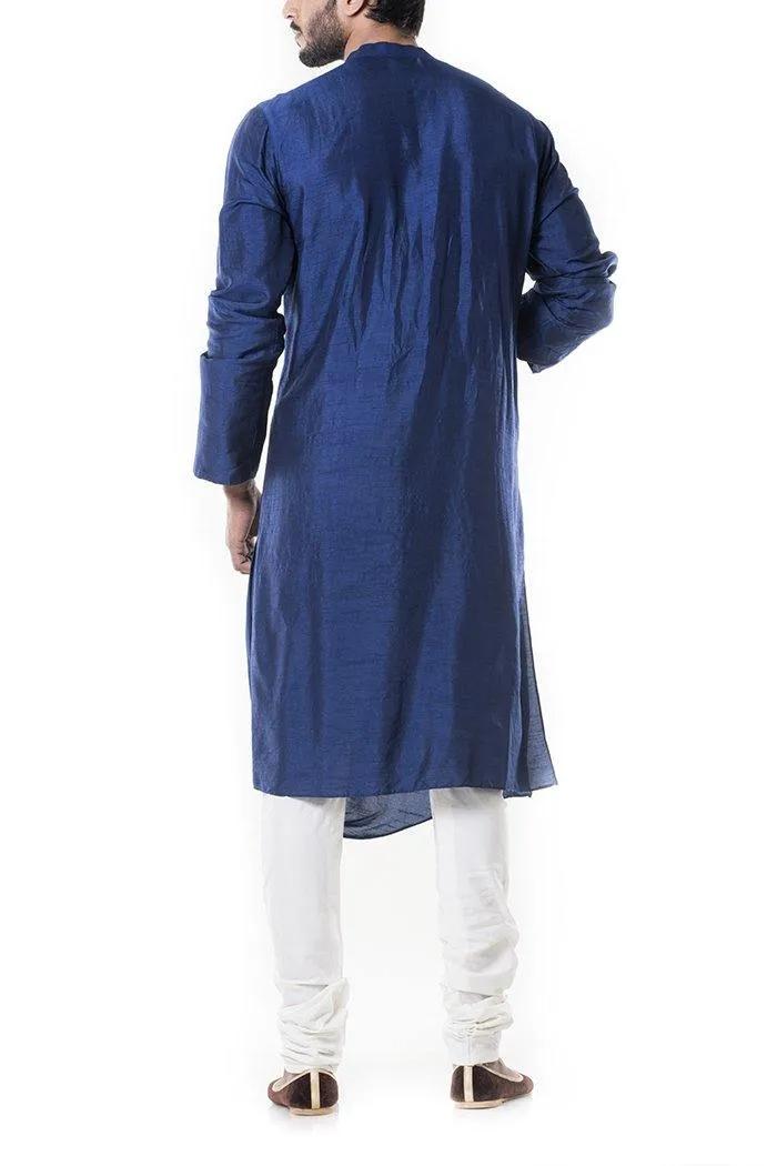 Blue Cowl Kurta Set