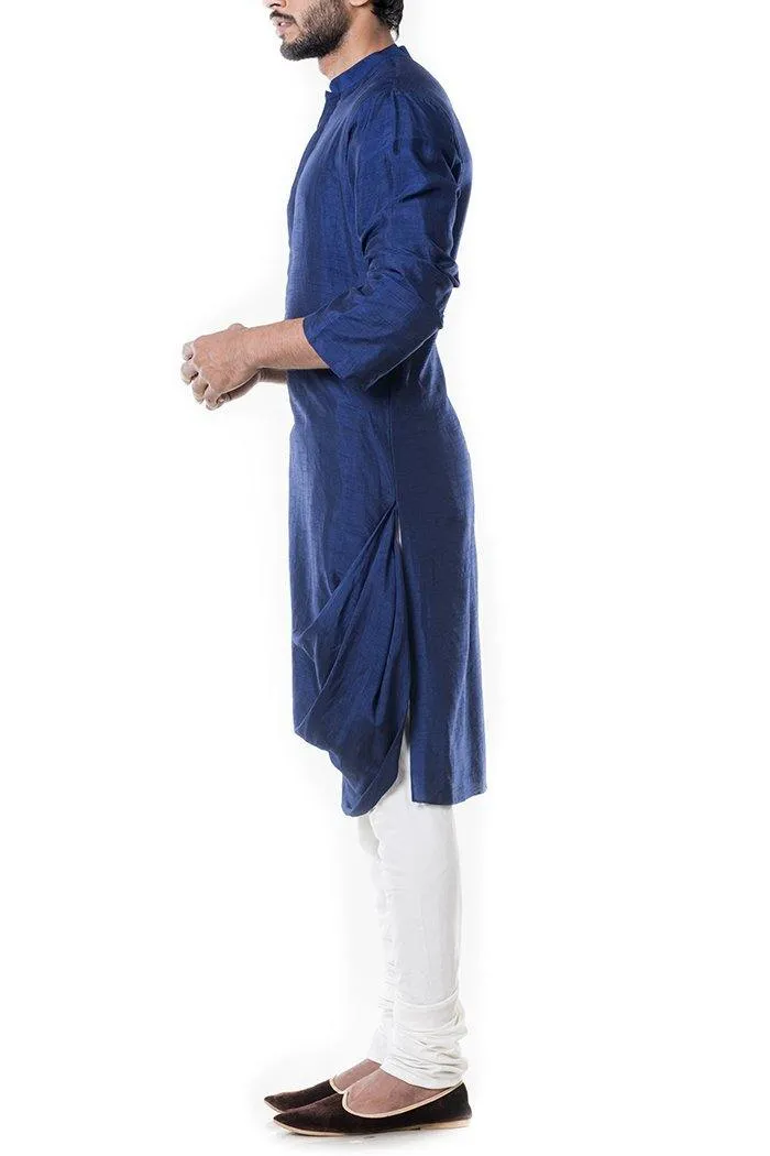 Blue Cowl Kurta Set