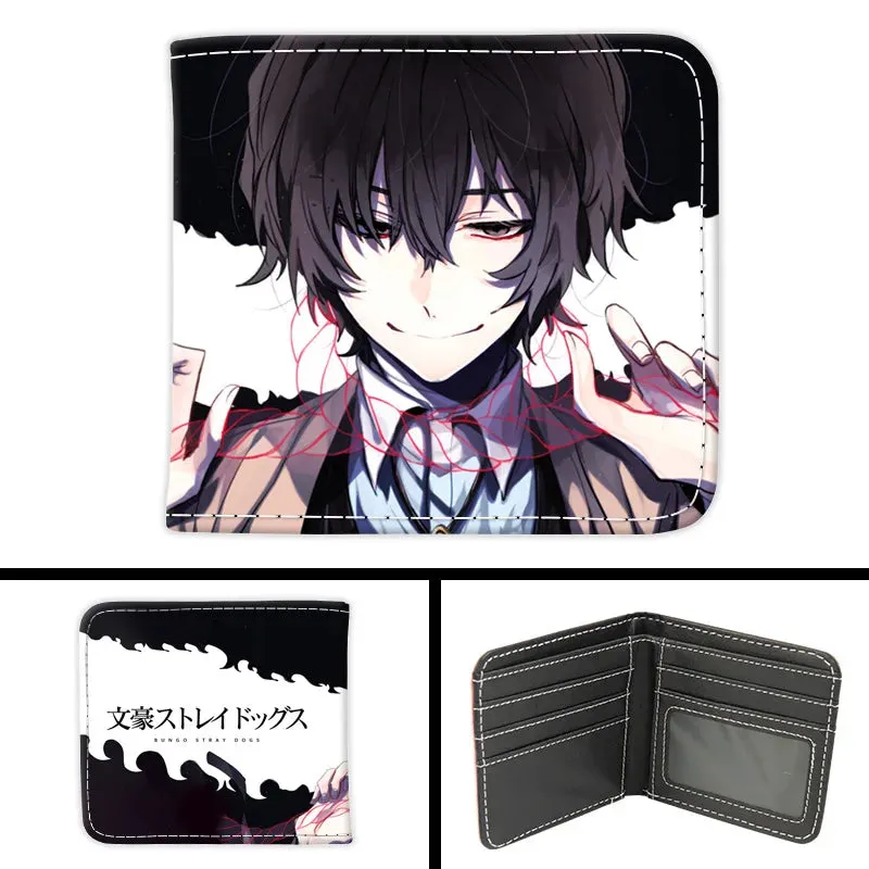 Bungo Stray Dogs Short Wallet PU Leather Card Holder Purse Dazai Osamu Nakahara Chuuya Nakajima Atsushi Ryunosuke Akutagawa Gift