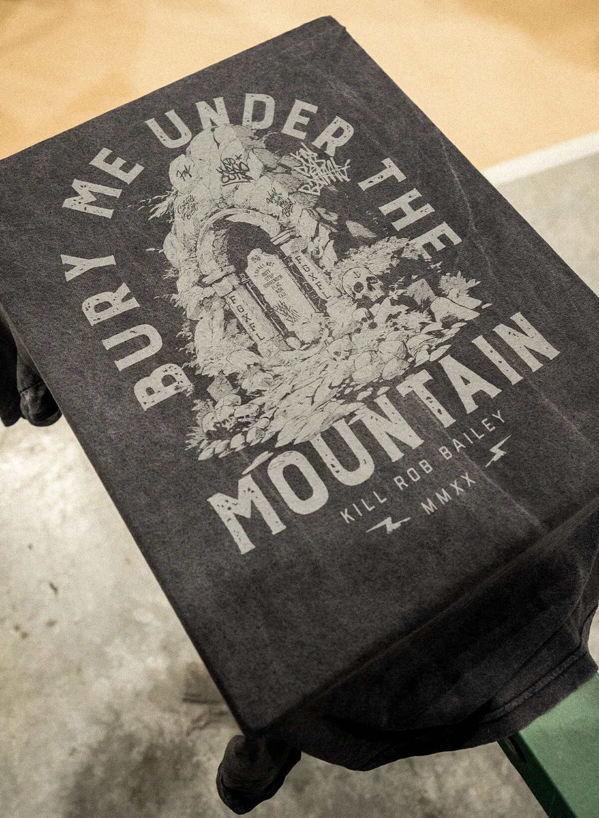 BURY ME UNDER THE MOUNTAIN METAL TEE- BLACK