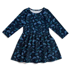 Calgary Dress - Flower Vines Night Sky