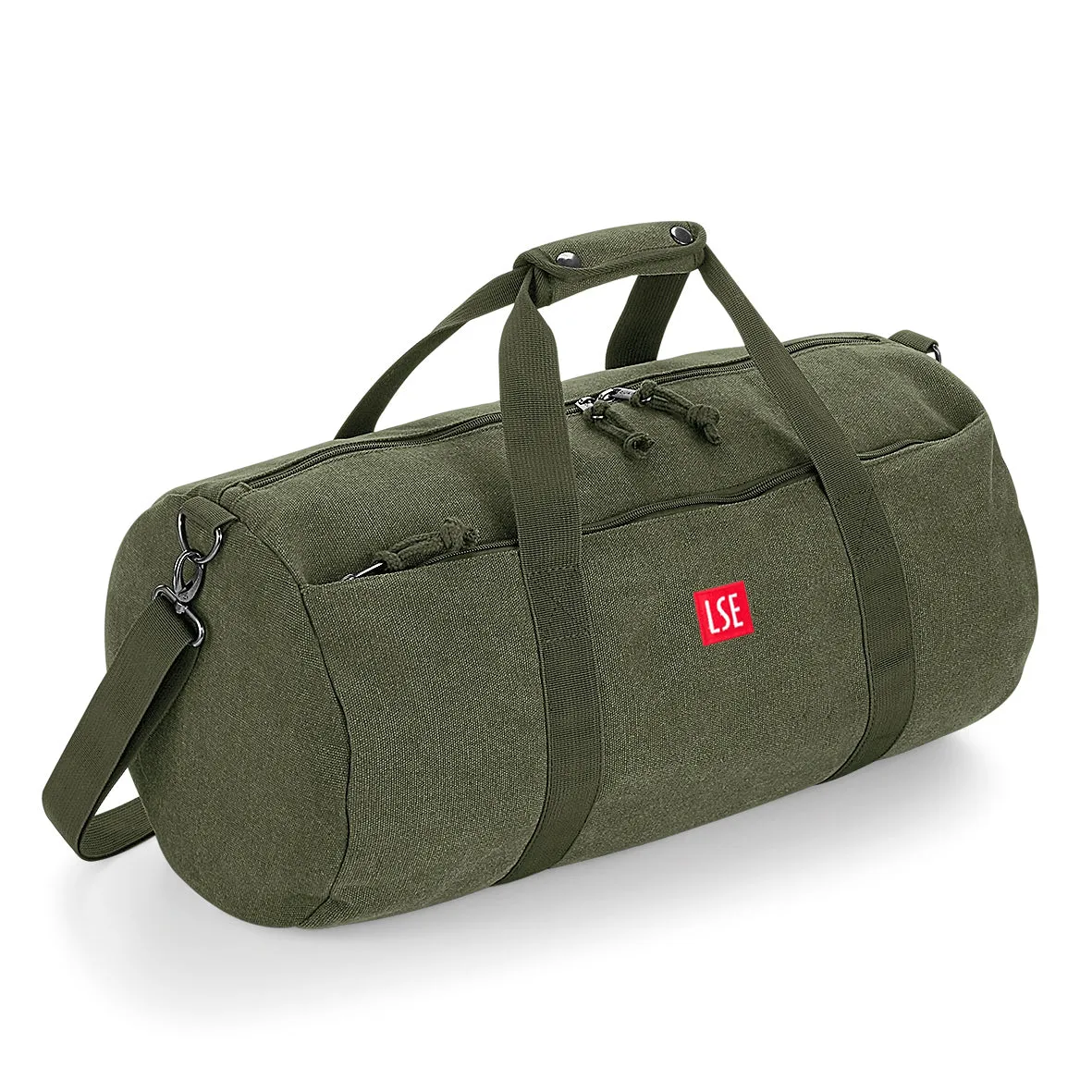 Canvas Barrel Bag - Green