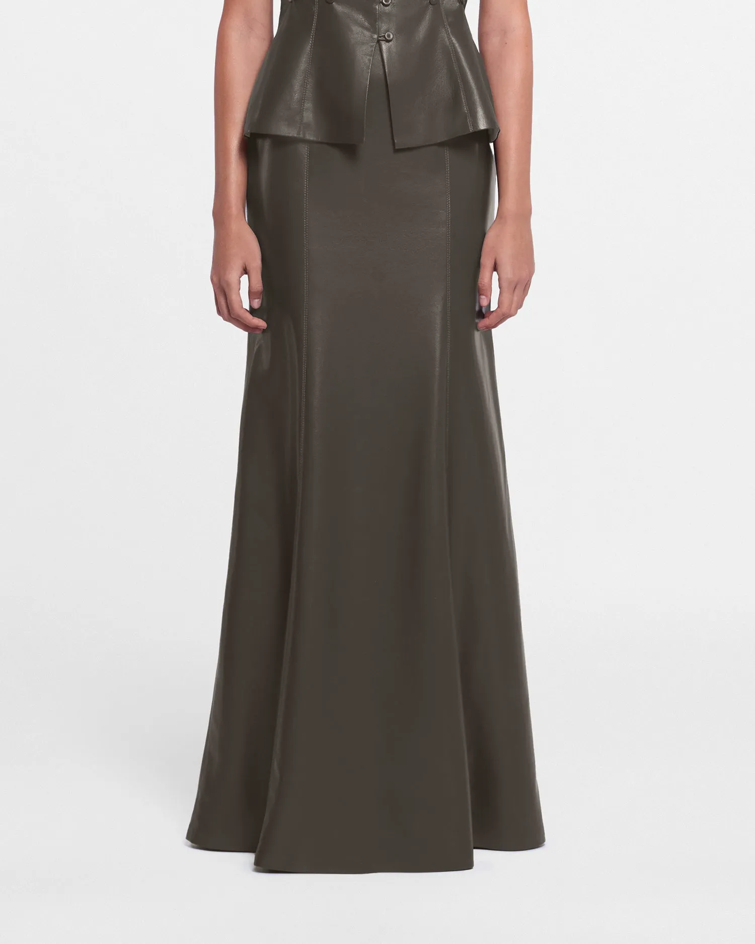 Carlotta - Sale Okobor™ Alt-Leather Maxi Skirt - Soil